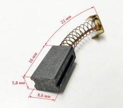 Угольная щётка 6х9х15мм 61/77/53 для ЛШМ-75/800 KNT, ELM-1000,1100,11A32 c QYV021, КР-1200ЭП Ресанта QYV