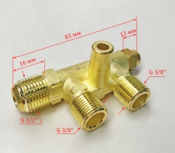 Тройник воздушный в сборе для КМП-400/50(45,46) LSD, JST