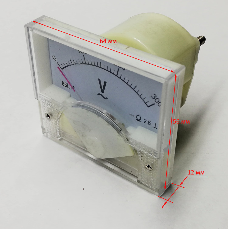 Вольтметр переменного тока 0-300V 64x56