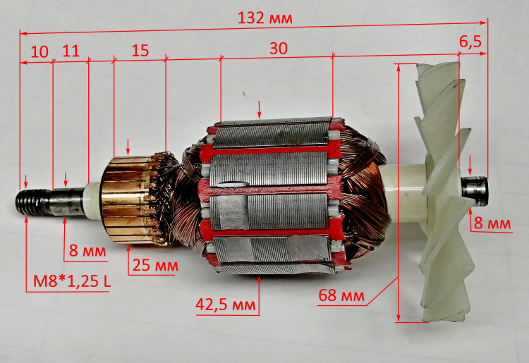 Ротор Lраб.-30мм для ЛШМ-75/900(14) Вихрь, (35) Ресанта YHV