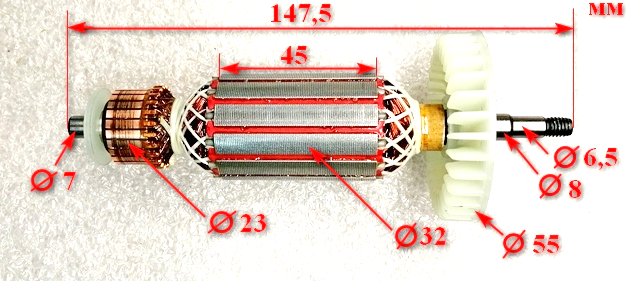 Ротор Lраб.=45 мм для УШМ-125/900(25) Ресанта с AND026