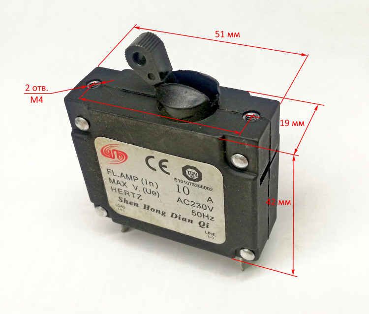 Автоматический выключатель 10А для G3600A(96) Eurolux LBN
