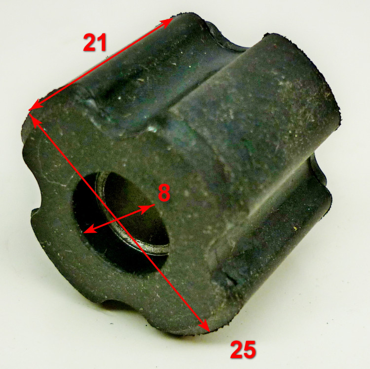 Антивибрационная втулка вала штанги для GMC-1.8 (14) Dвнешний=25мм, dвнутр.=8 мм
