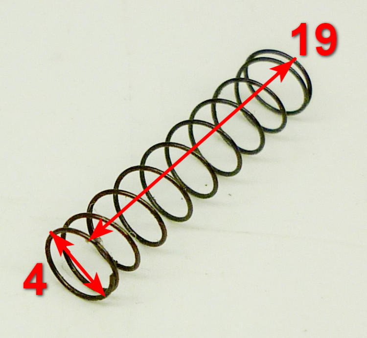 Пружина d=4,5 mm, L=22 mm