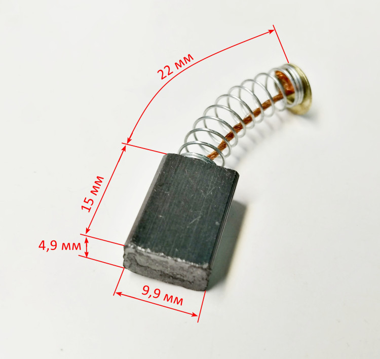 Угольная щетка 5х10х16мм для ДУ-750(22) KEY, ДУ-15/950М(27) Ресанта HFA