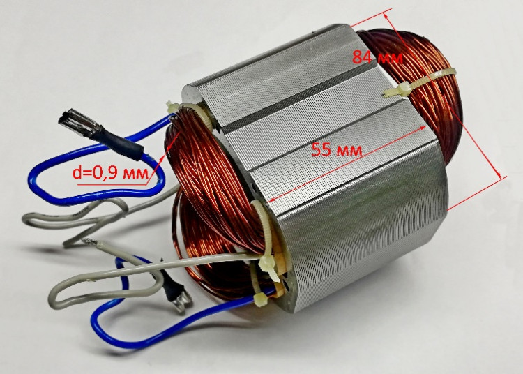 Статор Lраб.=55 мм для УШМ-180/1800, 230/2300(27) ZMD